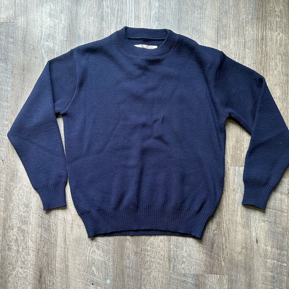 Vtg Filson Wool Navy Blue Weekender Sweater Small Style 702 Made in USA 0625